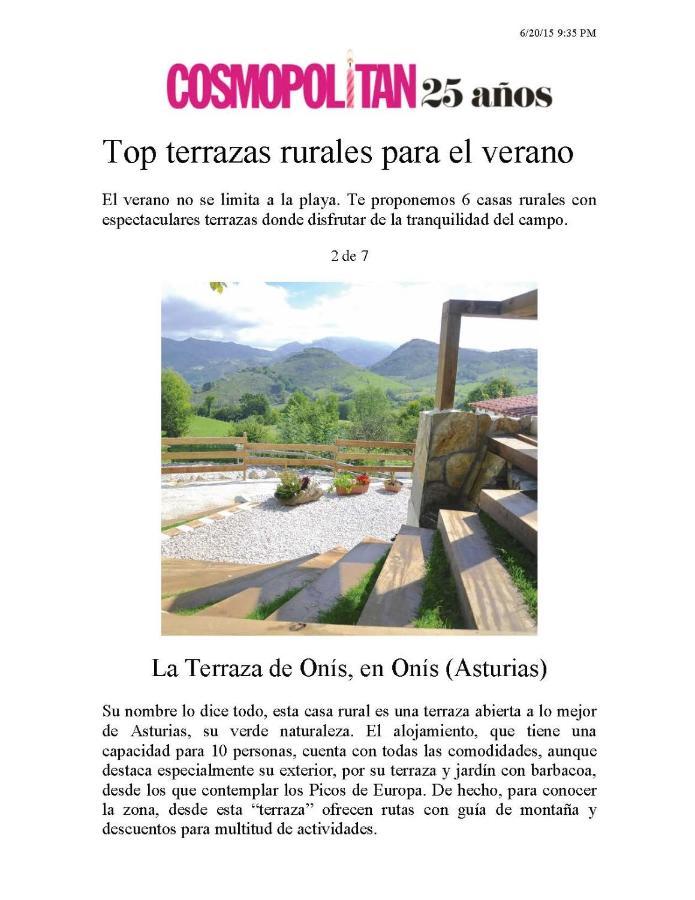 Villa La Terraza De Onis Bobia de Arriba Esterno foto